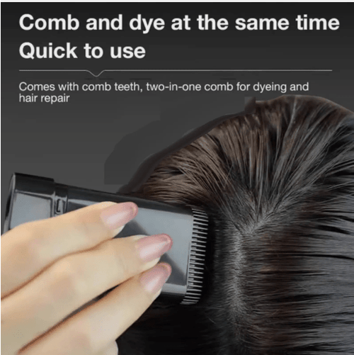 1 Pcs Hair Color Stick for White Hair Coverage | Waterproof & Sweat-Proof Hair Dye Touch-Up | Easy-to-Use Comb Applicator | Quick Root Touch-Up Stick for Men & Women | Temporary Hair Color Pen (BLACK) - TruVexa
