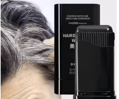 1 Pcs Hair Color Stick for White Hair Coverage | Waterproof & Sweat-Proof Hair Dye Touch-Up | Easy-to-Use Comb Applicator | Quick Root Touch-Up Stick for Men & Women | Temporary Hair Color Pen (BLACK) - TruVexa