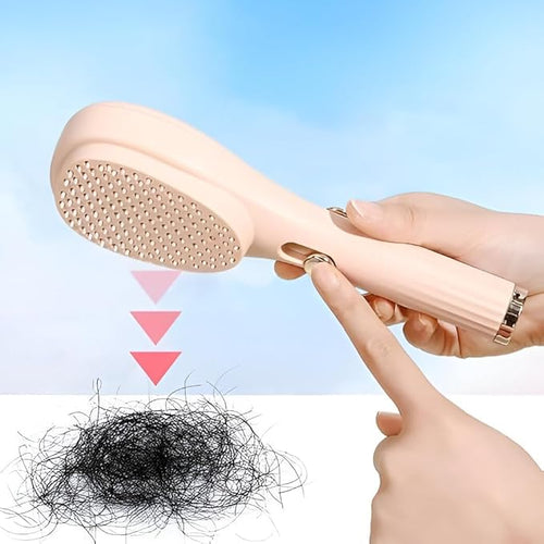 2-in-1 Self-Cleaning Hair Brush with Scalp Massager – Anti-Static Detangling Massage Comb for Women, Men & Kids - TruVexa