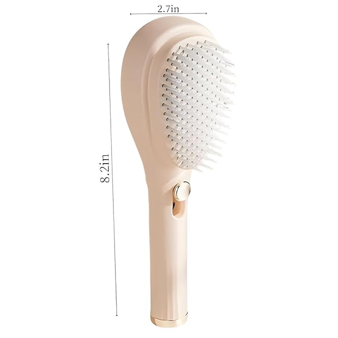 2-in-1 Self-Cleaning Hair Brush with Scalp Massager – Anti-Static Detangling Massage Comb for Women, Men & Kids - TruVexa