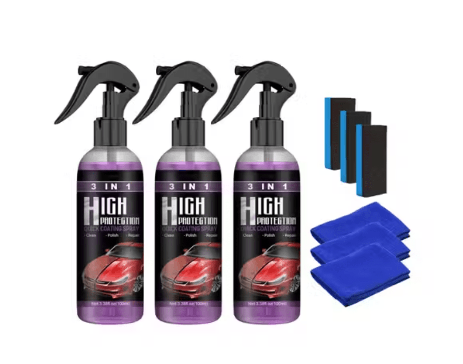 3-in-1 Quick Car Ceramic Coating Spray (Pack of 3) - TruVexa