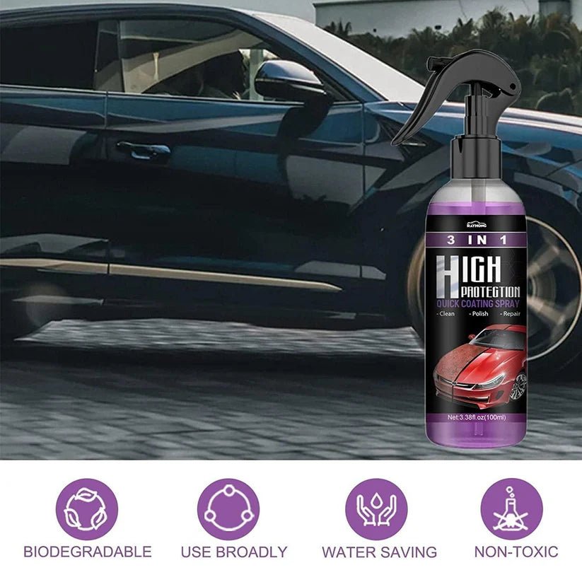 3-in-1 Quick Car Ceramic Coating Spray (Pack of 3) - TruVexa