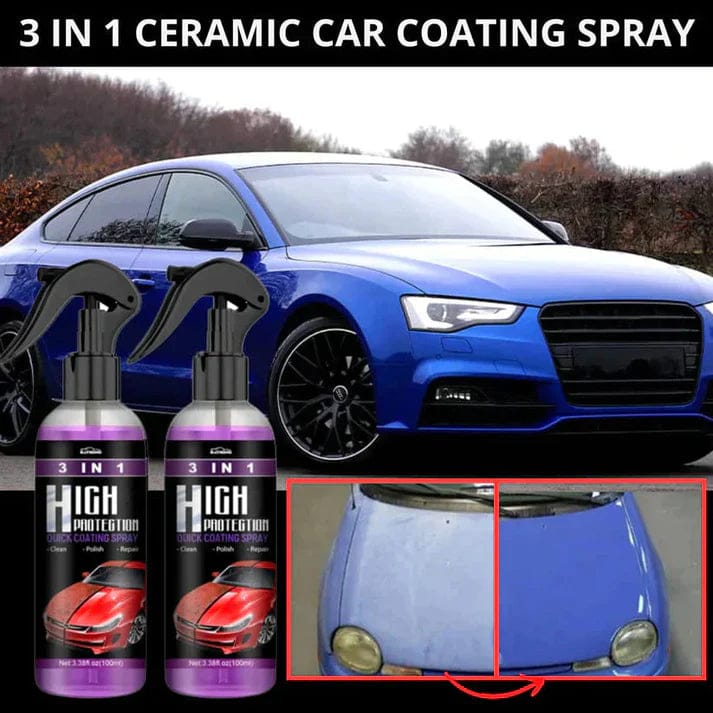 3-in-1 Quick Car Ceramic Coating Spray (Pack of 3) - TruVexa