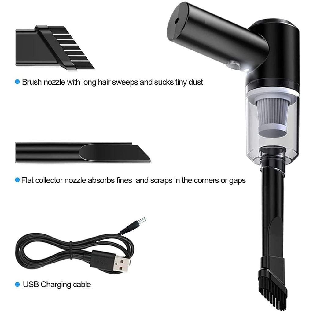 3IN1 Portable Car Vacuum Cleaner with Blower, USB Rechargeable Wireless Handheld - TruVexa