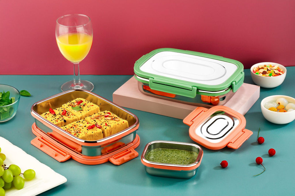 Airtight Stainless Steel Tiffin for School, Office & Picnic - TruVexa