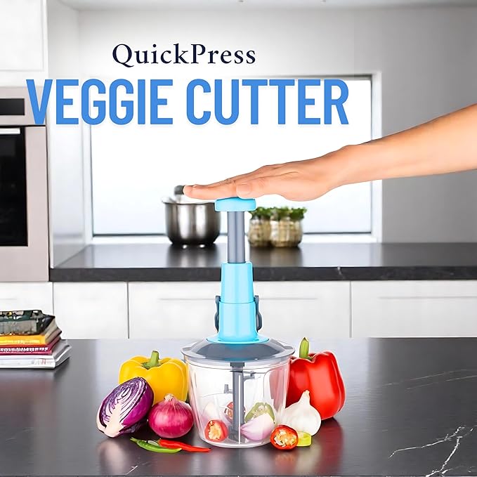 Hand-press vegetable and fruit chopper - TruVexa