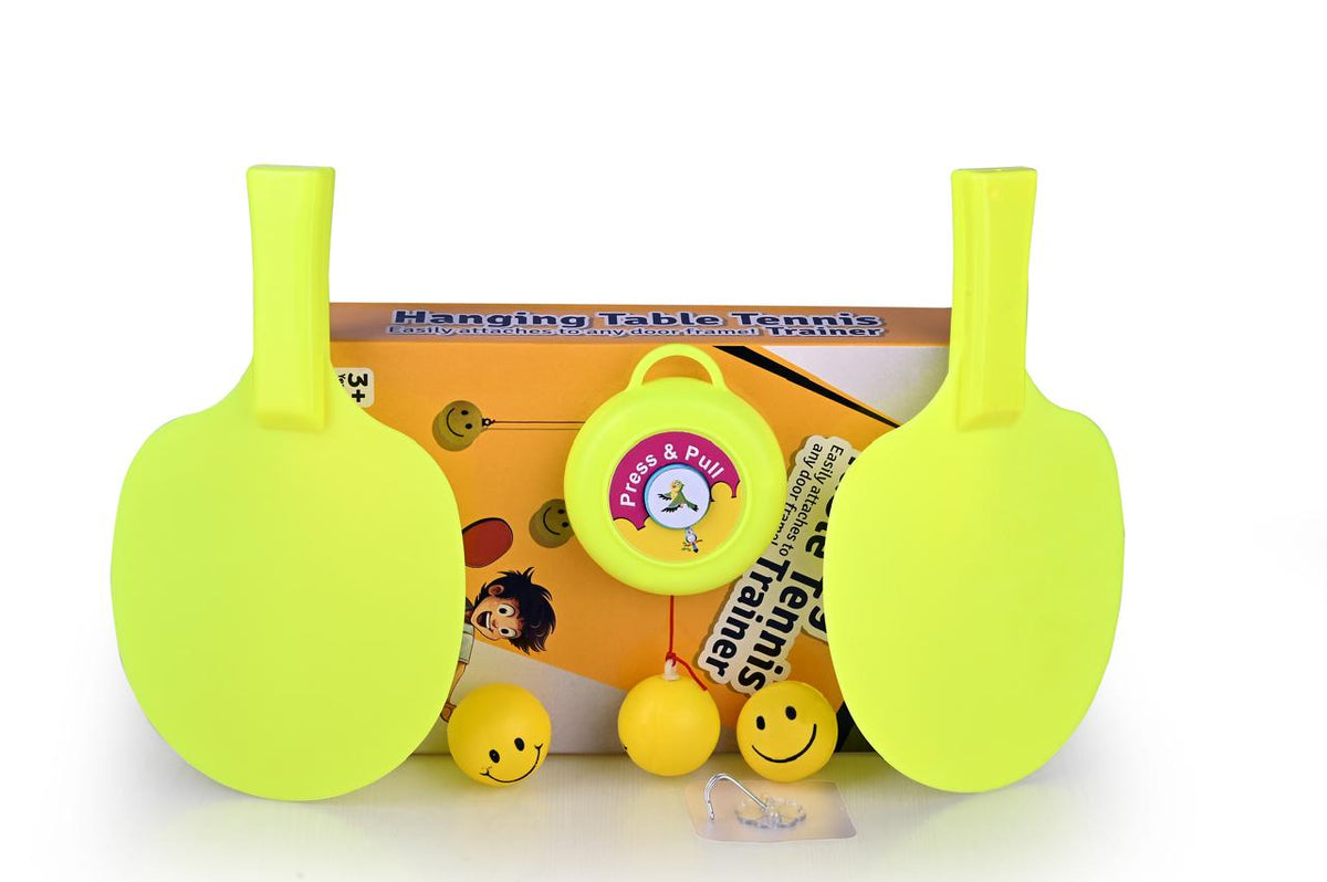 Hanging Table Tennis Trainer 3 Ping Pong Ball & 1 Pair Self Training Gaming Set Tennis Kit - TruVexa