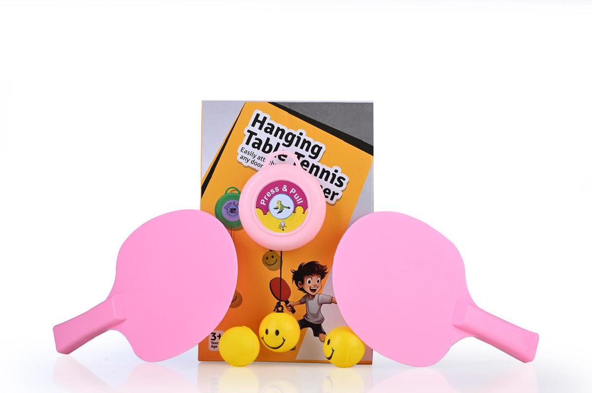 Hanging Table Tennis Trainer 3 Ping Pong Ball & 1 Pair Self Training Gaming Set Tennis Kit - TruVexa