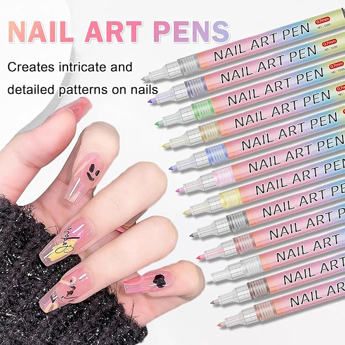 Nail Art Pens Set 12 Colors - TruVexa