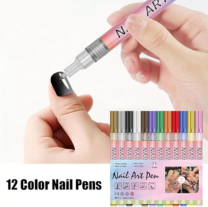 Nail Art Pens Set 12 Colors - TruVexa