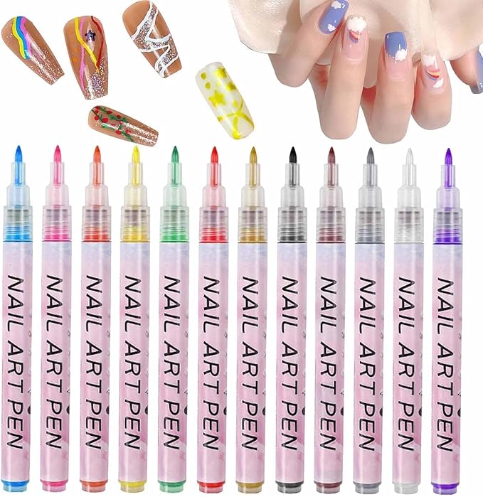 Nail Art Pens Set 12 Colors - TruVexa