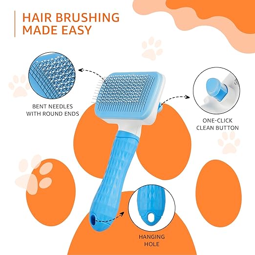 Self-Cleaning Slicker Pet Grooming Brush - TruVexa