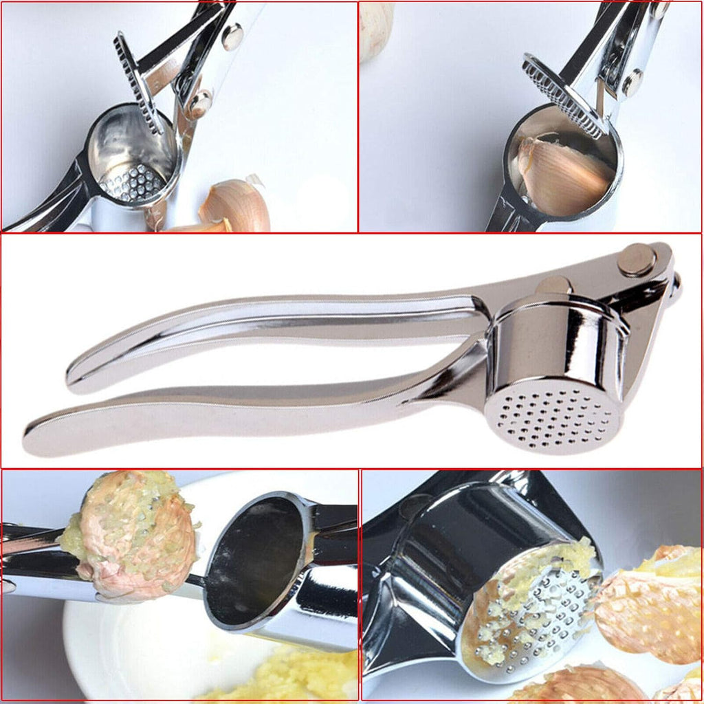 Stainless Steel Heavy Duty Home Kitchen Garlic Press Crusher Squeezer Presser Masher Mincer Hand Tool - TruVexa