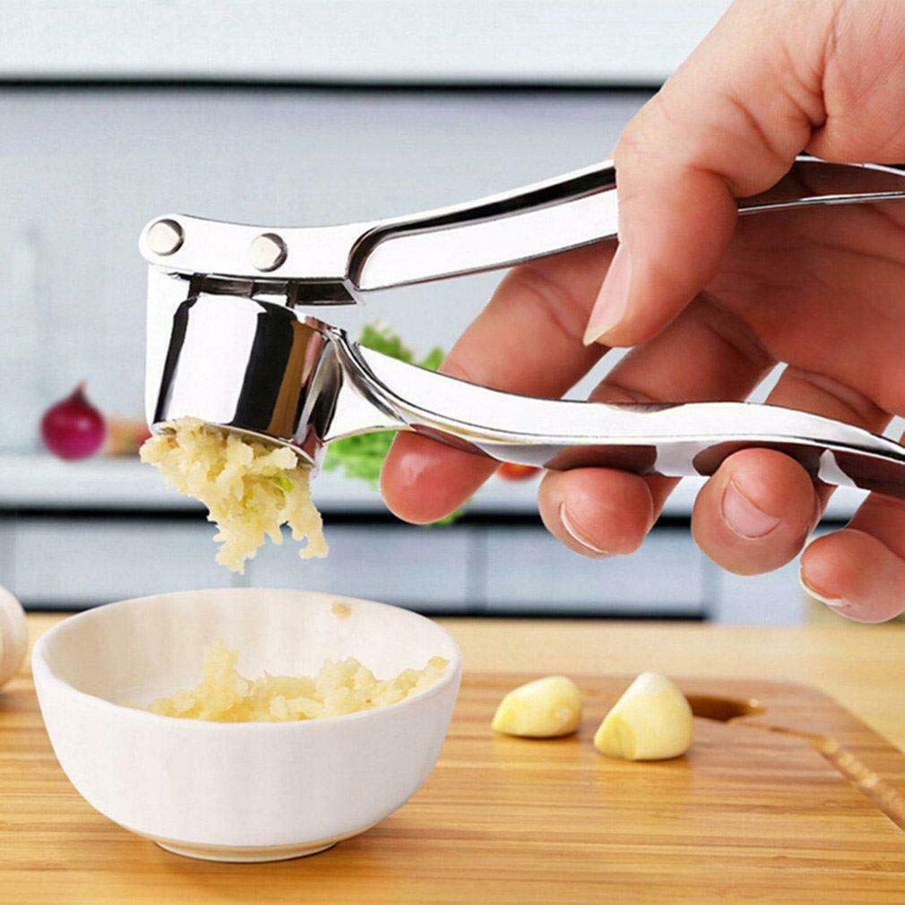 Stainless Steel Heavy Duty Home Kitchen Garlic Press Crusher Squeezer Presser Masher Mincer Hand Tool - TruVexa