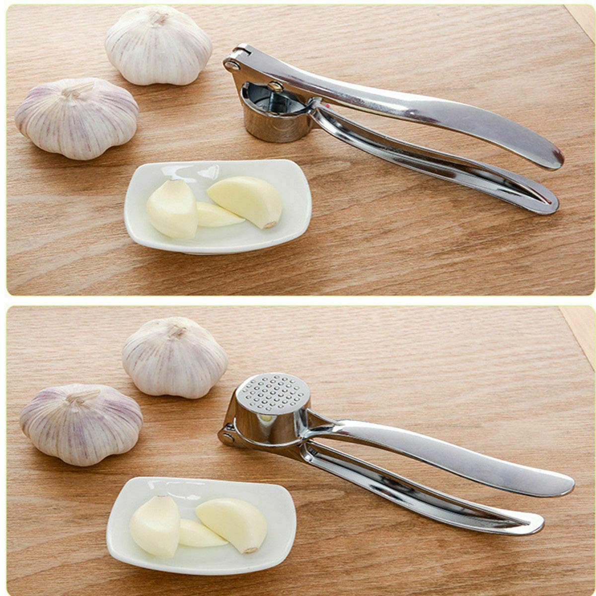 Stainless Steel Heavy Duty Home Kitchen Garlic Press Crusher Squeezer Presser Masher Mincer Hand Tool - TruVexa
